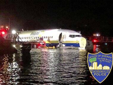 Boeing 737 flight, with 136 onboard, crashes into Florida waters near Jacksonville; no casualties reported
