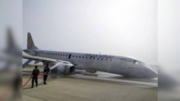 Myanmar passenger jet makes emergency landing after front wheels fail to deploy; passengers, crew members safe