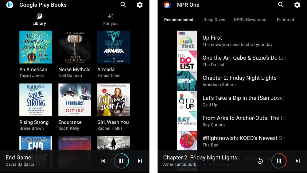Media app user experience in Android Automotive OS. Image: Google