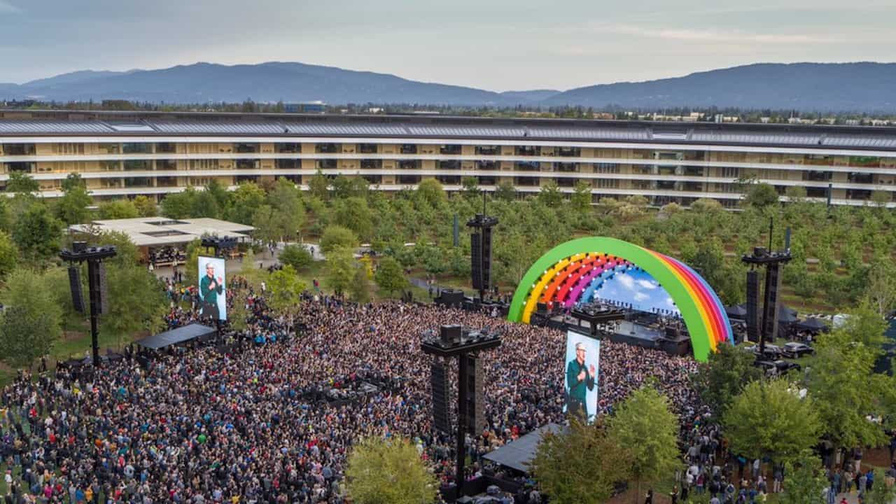Apple's latest product is a rainbow stage where Lady Gaga just performed Apple's latest product is a rainbow stage where Lady Gaga just performed