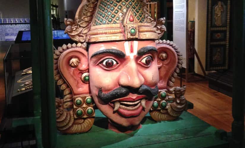 Aravan head sculpture at the Indian Heritage Centre, Singapore. Image courtesy: WikimediaCommons