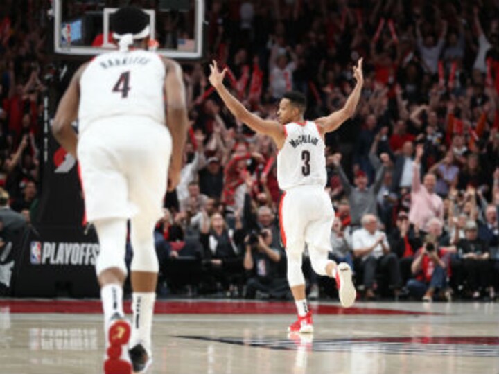 NBA Playoffs 2019: CJ McCollum's 41-point blitz helps Blazers edge past Nuggets in quadruple overtime; Bucks beat Celtics