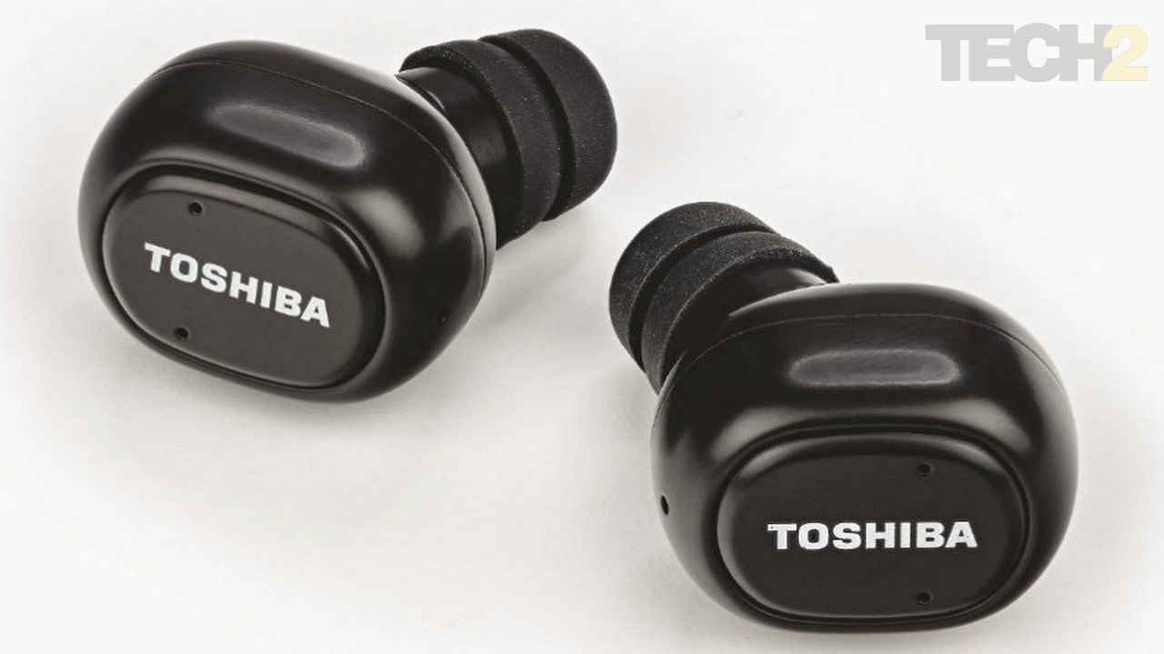 Toshiba claims that the RZE-BT800E are sweat and water resistant but there is no stated IP rating. Image: tech2/ Ameya Dalvi