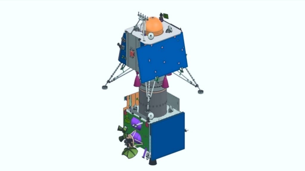 Configuration of the Chandrayaan-2 mission rover, lander and orbiter. Image: ISRO