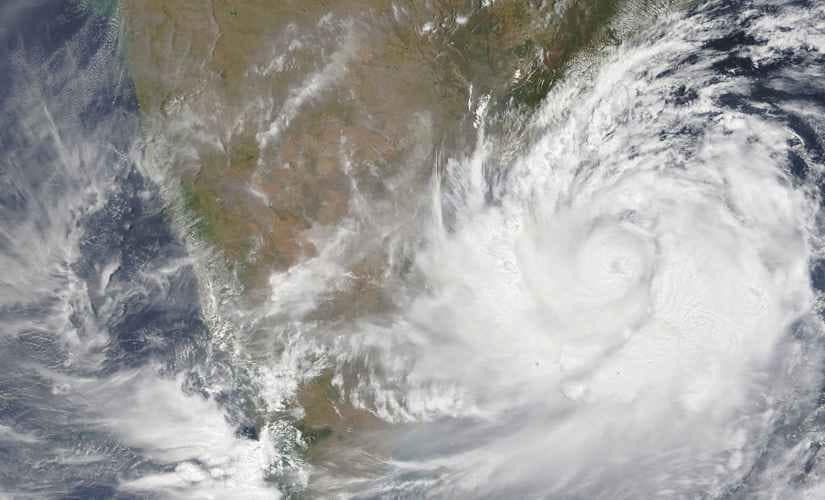 NASA image from 1 may, 2019, shows a satellite view of Cyclone Fani. AP