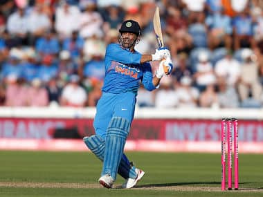 Cricket - England v India - Second International T20 - The SSE SWALEC, Cardiff, Britain - July 6, 2018 India’s MS Dhoni in action Action Images via Reuters/Ed Sykes - RC1FA1428CD0
