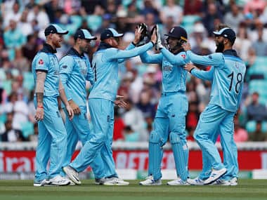 Cricket - ICC Cricket World Cup warm-up match - England v Afghanistan - Kia Oval, London, Britain - May 27, 2019 England’s Jonny Bairstow and team mates celebrate the run out of Afghanistan’s Najibullah Zadran Action Images via Reuters/Paul Childs - RC1C3FE1CF50