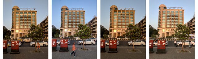 I preferred the colour tone of the OnePlus 6T here. (Click to expand) L to R: Pixel 3a XL, OP6T, Pixel 3, iPhone 7