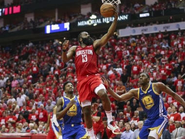 NBA Playoffs 2019: James Harden scores 38 points as Rockets hold Warriors to level series; Bucks take 3-1 lead over Celtics