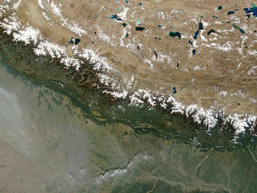 The Himalayan range as seen from space. Image: NASA