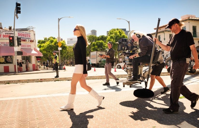   Margot Robbie in a behind-the-scenes photo of the filming of Once Upon A Time in Hollywood. Cannes Film Festival 