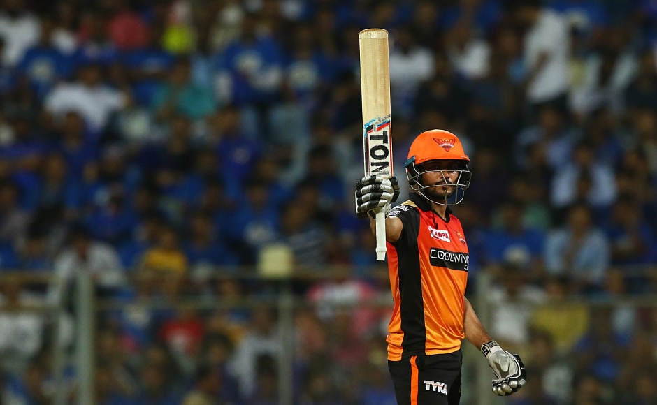 Manish Pandey was the best SRH batsman on display as he scored an unbeaten 71 off 47 balls and more importantly, hit the last-ball six to tie the match and take it to the Super Over. Sportzpics Manish Pandey was the best SRH batsman on display as he scored an unbeaten 71 off 47 balls and more importantly, hit the last-ball six to tie the match and take it to the Super Over. Sportzpics