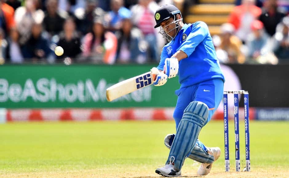 MS Dhoni added to KL Rahul's masterful display with the bat, scoring a rapid 113 to take India's score beyond 300. AFP