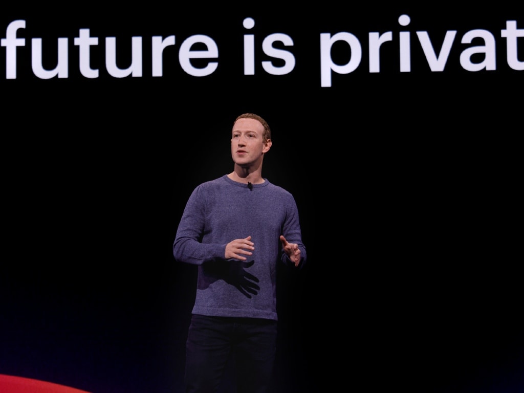 Facebook CEO and co-founder Mark Zuckerberg giving the opening keynote. Image: Facebook
