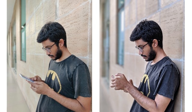 The Google Pixel 3a XL nails the Portrait shots with accurate colours and details. L to R: OnePlus 7, Pixel 3a XL Image: Tech2