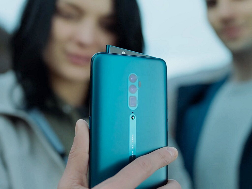 Oppo Reno with its side-swing front-facing camera. Image: YouTube/ Oppo India
