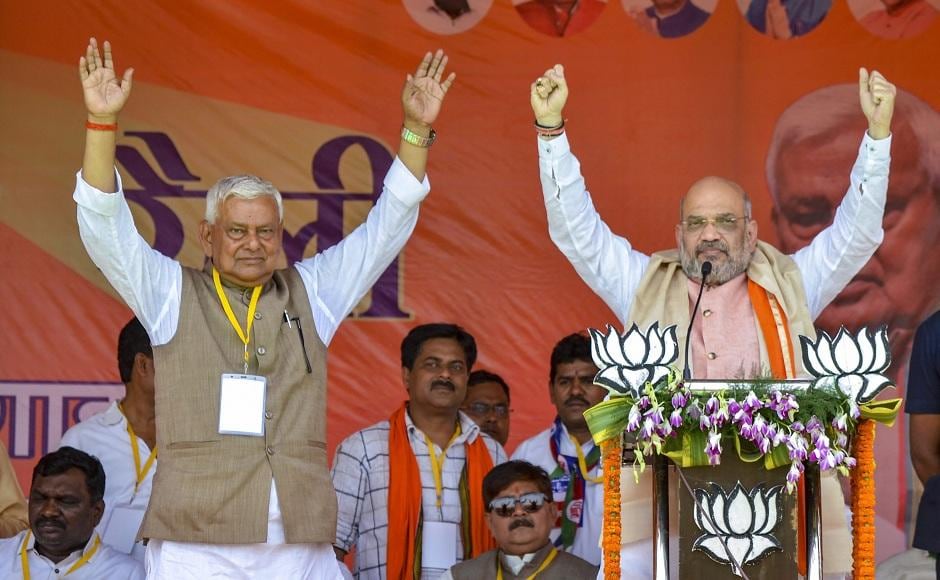 BJP chief Amit Shah held public meetings at Jharkhand’s Dhanbad and Jamshedpur and Madhya Pradesh’s Ujjain. At one of his rallies, he said that the Opposition is afraid of losing and instead of complaining about EVM malfunctions after the election’s conclusion, they have started making these allegations while polls are underway. Image courtesy: PTI BJP chief Amit Shah held public meetings at Jharkhand’s Dhanbad and Jamshedpur and Madhya Pradesh’s Ujjain. At one of his rallies, he said that the Opposition is afraid of losing and instead of complaining about EVM malfunctions after the election’s conclusion, they have started making these allegations while polls are underway. Image courtesy: PTI