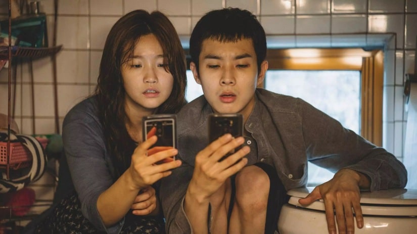 Park So-dam and Choi Woo-shik in a still from Parasite. Festival de Cannes