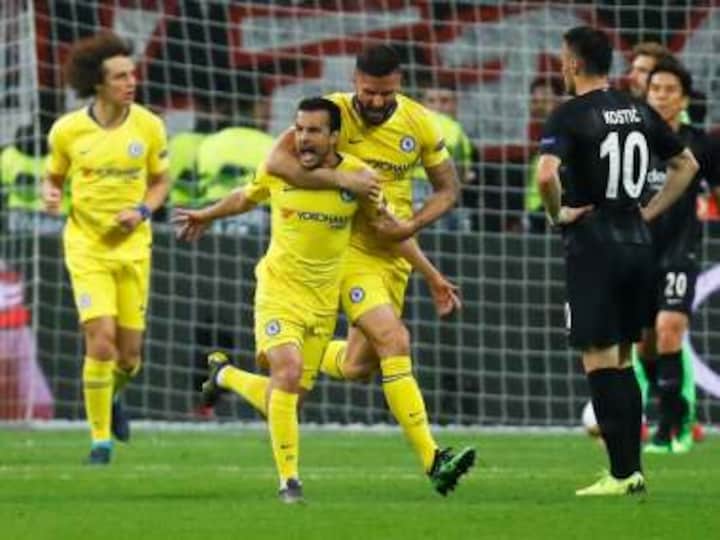 Europa League: Pedro's away goal gives Chelsea slim advantage in semi-final tie after score draw against Eintracht Frankfurt