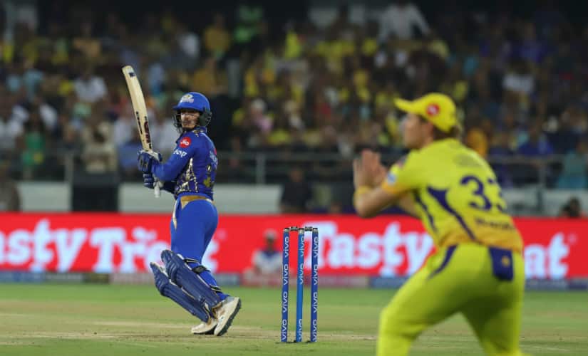 Quinton de Kock scored a quickfire 29 off 17 balls, including four sixes, to guide Mumbai Indians to an ideal start in the powerplay. Sportzpics