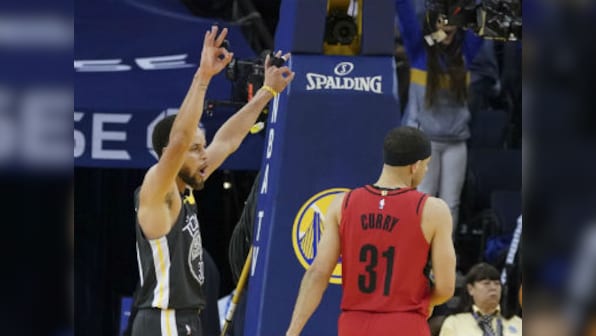 NBA Playoffs 2019: Stephen Curry scores 37 points in Warriors' comeback victory over spirited Blazers in Game 2