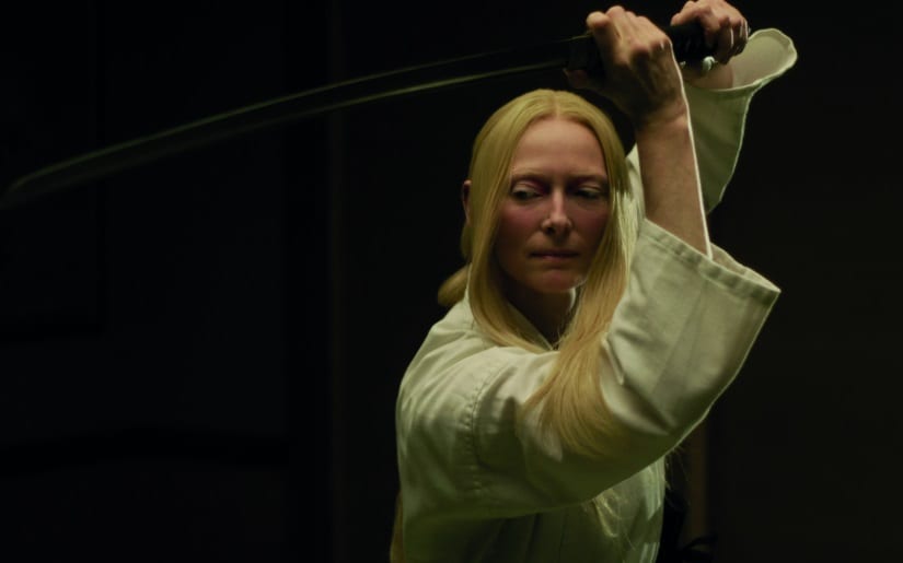 Tilda Swinton is a Scottish mortician and a skilled swordswoman in The Dead Don't Die