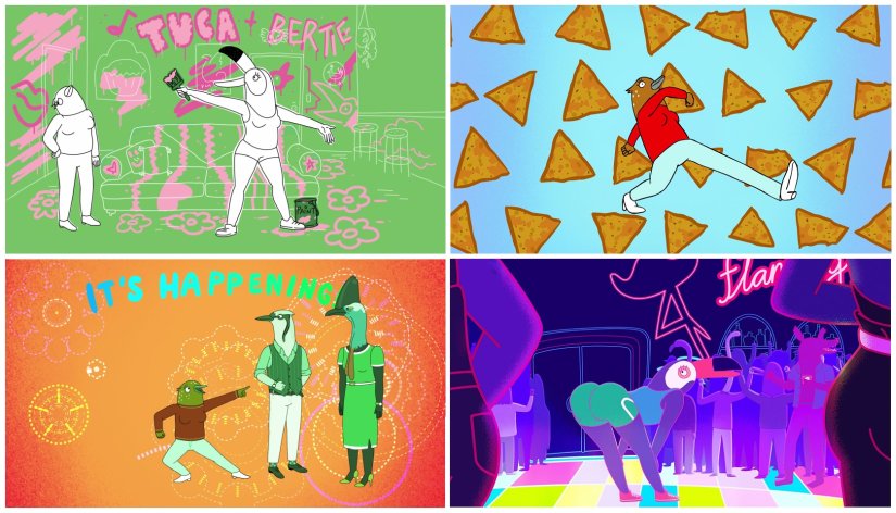 Tuca & Bertie experiments more with animation styles than BoJack Horseman. Netflix