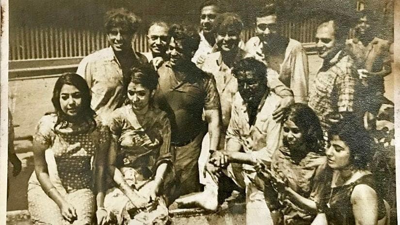 Holi celebrations at RK Studios, Chembur. Seen in the picture are Raj Kapoor, Shashi Kapoor, Randhir Kapoor and Shammi Kapoor. Photographs by Late Shri Dattatray Mahadeo Thanekar (Diana)