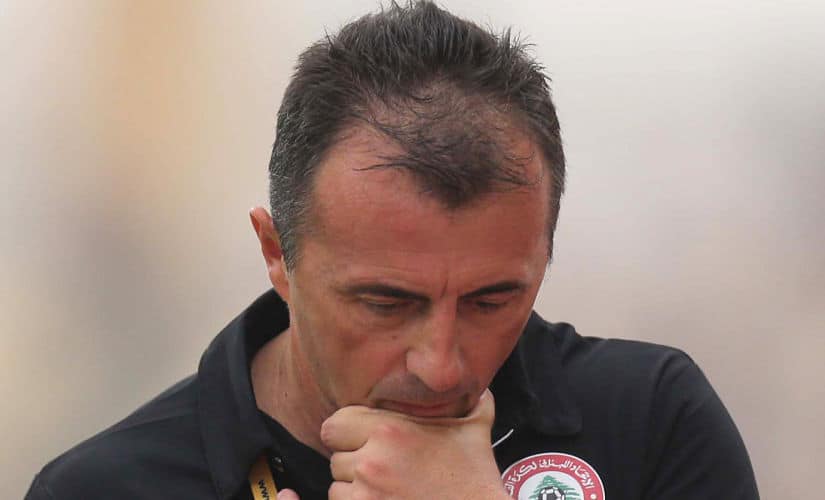 Veselin Matic during his stint as coach of Lebanon in 2015. AFP