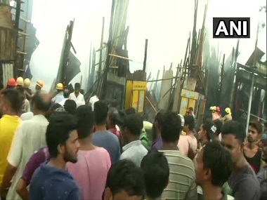Fire breaks out at bamboo godown in Kolkata's Park Circus area; 15 tenders rushed to the spot, no casualties reported so far Fire breaks out at bamboo godown in Kolkata's Park Circus area; 15 tenders rushed to the spot, no casualties reported so far