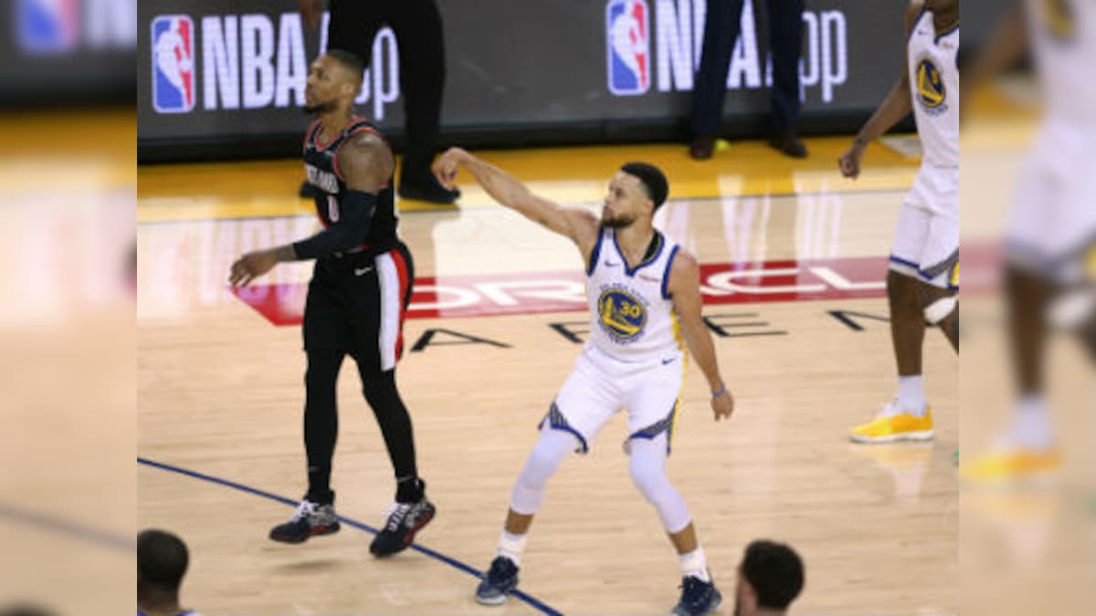 NBA Playoffs 2019: Stephen Curry drains nine three-pointers against Blazers in Warriors' easy Game 1 victory