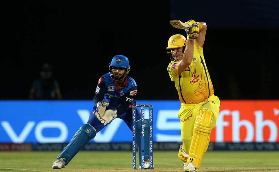 In CSK’s reply, Shane Watson played knock of fifty from 32 balls., which included three fours and four sixes. He was dismissed by Amit Mishra in the 13th over with CSK just needing a little bot over 40 runs to win. Sportzpics 