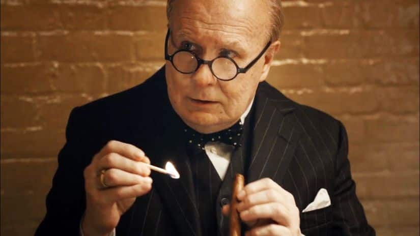 Gary Oldman in a still from Darkest Hour