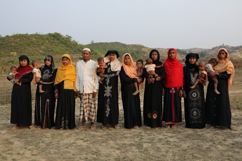 The family of the 10 Rohingya men killed by Myanmar security forces and Buddhist villagers on 2 September, 2017. Reuters