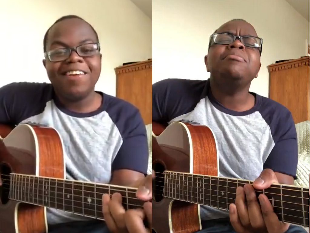 David Sikabwe stealing our hearts as he raps to Frank Sinatra's Fly me to the Moon.