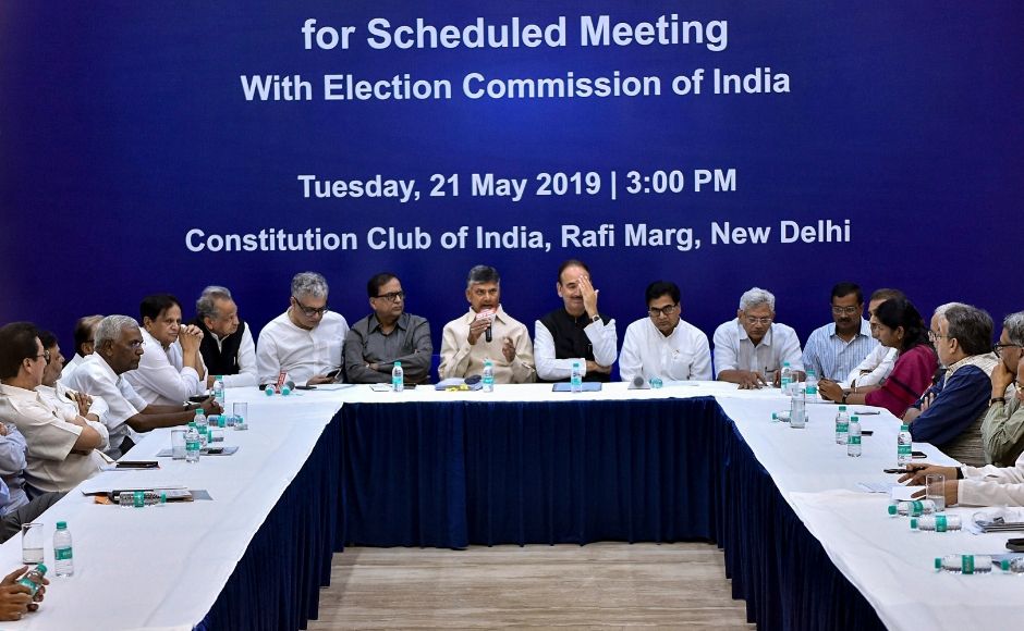 Meanwhile, top Opposition leaders like TDP chief Chandrababu Naidu, AAP supremo Arvind Kejriwal, Congress leader Ghulam Nabi Azad and others met in New Delhi to discuss the possibility of a non-NDA alliance staking claim to government formation. PTI Meanwhile, top Opposition leaders like TDP chief Chandrababu Naidu, AAP supremo Arvind Kejriwal, Congress leader Ghulam Nabi Azad and others met in New Delhi to discuss the possibility of a non-NDA alliance staking claim to government formation. PTI