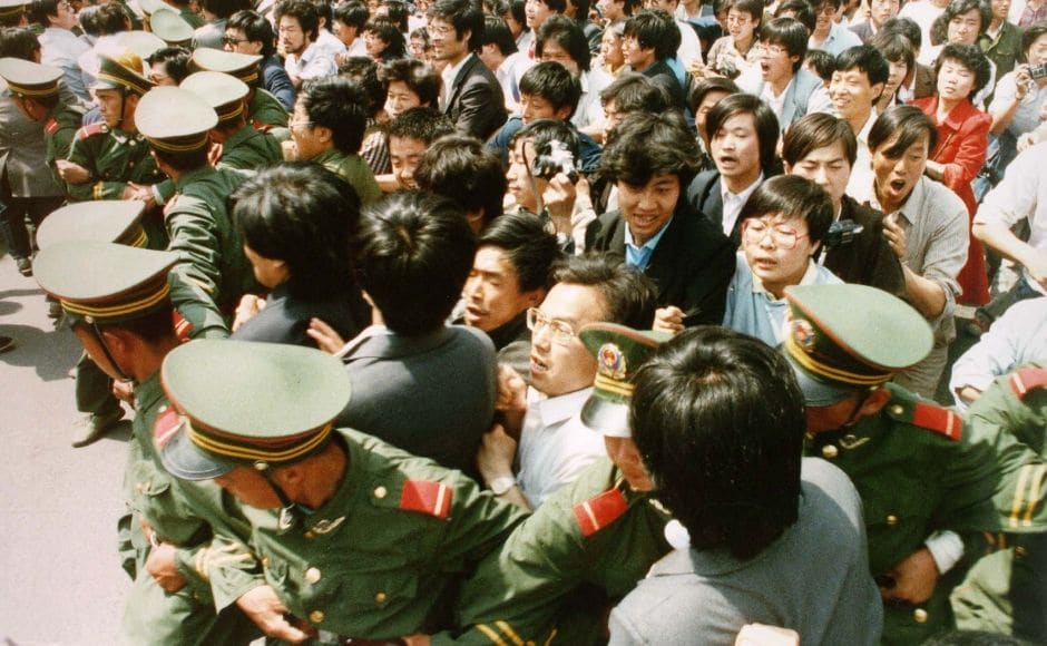 Social media and internet in China are being strictly monitored, with any mention of the incident being blocked. News websites carrying stories related to the incident have also been blocked in the country. Above, crowds of students surge through a police cordon before pouring into Tiananmen Square. Reuters/Stringer. Social media and internet in China are being strictly monitored, with any mention of the incident being blocked. News websites carrying stories related to the incident have also been blocked in the country. Above, crowds of students surge through a police cordon before pouring into Tiananmen Square. Reuters/Stringer.