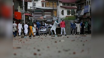 Protestors waving Zakir Musa banners clash with security forces after Eid prayers in some parts of Jammu and Kashmir