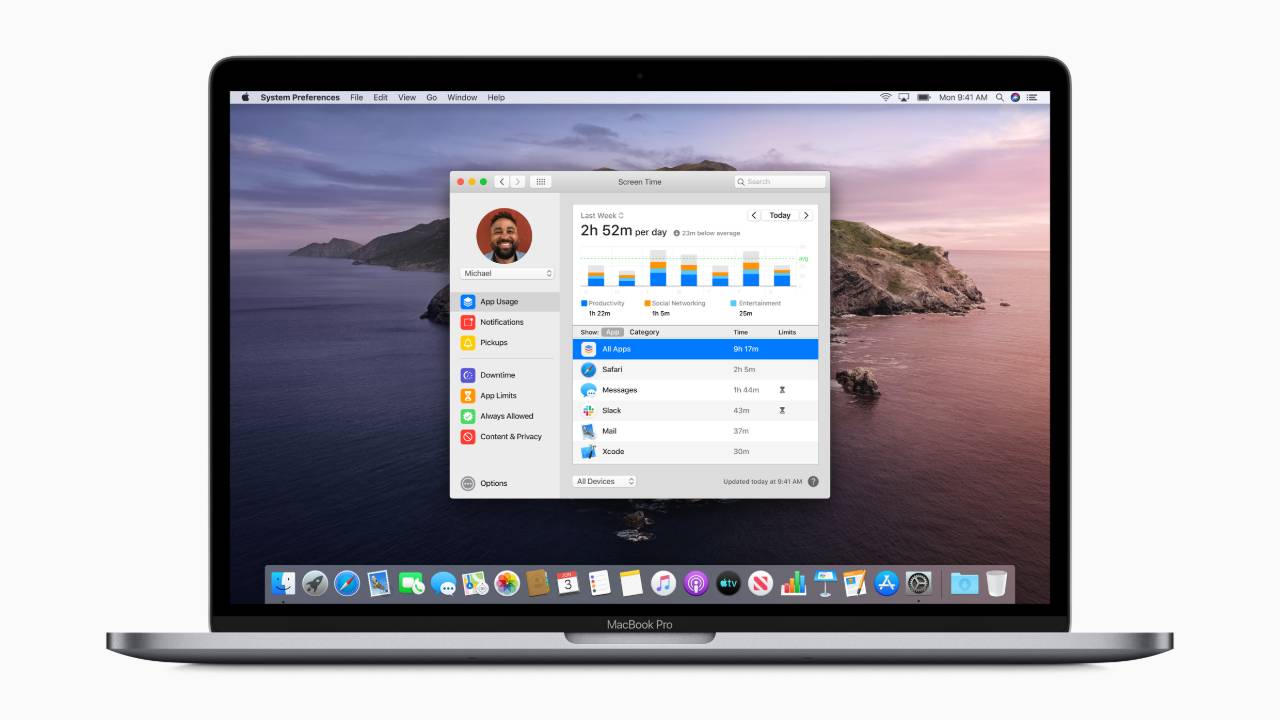 Screen Time comes to macOS. Image: Apple