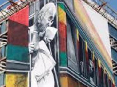 One pedestrian killed near Mumbai's Churchgate railway station after portion of Mahatma Gandhi's mural falls on him One pedestrian killed near Mumbai's Churchgate railway station after portion of Mahatma Gandhi's mural falls on him
