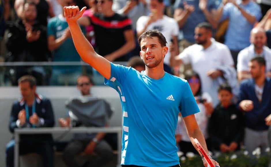 Dominic Thiem reached the French Open semi-finals for the fourth straight year after beating Karen Khachanov 6-2, 6-4, 6-2. AP Dominic Thiem reached the French Open semi-finals for the fourth straight year after beating Karen Khachanov 6-2, 6-4, 6-2. AP