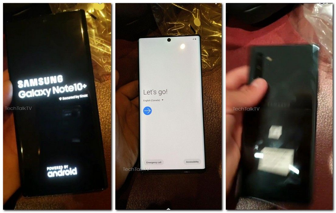 Galaxy Note 10 Plus early live leaks. Image: Twitter/ Mr_TechTalkTV