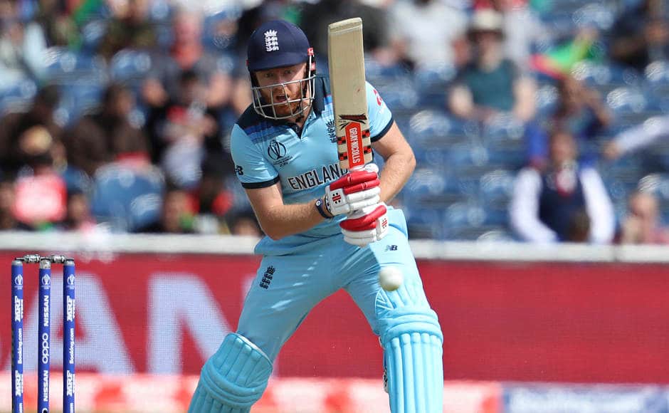 After losing James Vince for 26, Jonny Bairstow (in pic) played a knock of 90 runs before being dismissedby the captain Mohammad Naib. AP 