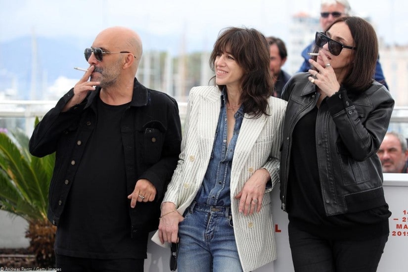 Gaspar Noé, Charlotte Gainsbourg and Béatrice Dalle pose during the photocall for Lux Æterna at 2019 Festival de Cannes.