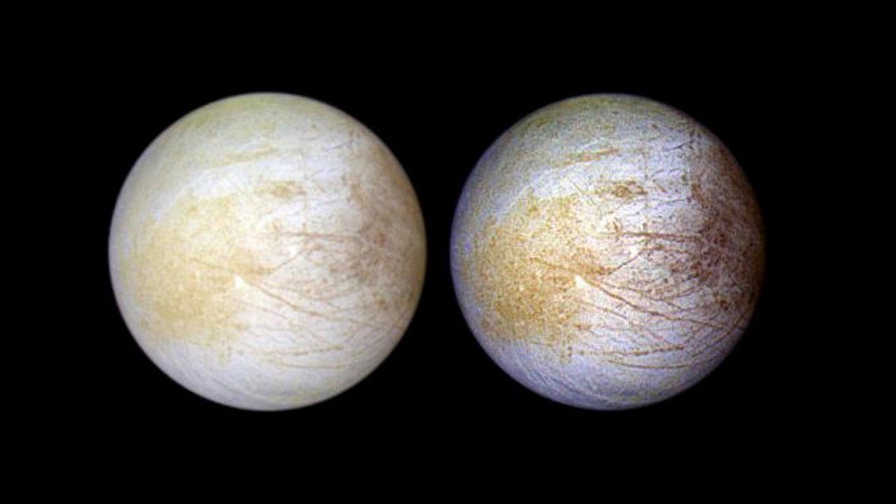 Yellow expanse of table salt spotted on the surface of Jupiters Moon Europa