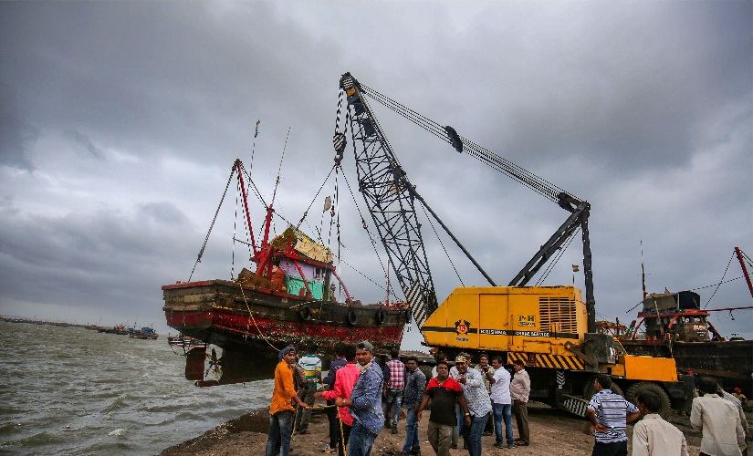 Boats have been cleared from the sea as rough waves lash the coast line. Flight operations at airports in Porbandar, Diu, Bhavnagar, Keshod and Kandla have also been suspended. ANI Boats have been cleared from the sea as rough waves lash the coast line. Flight operations at airports in Porbandar, Diu, Bhavnagar, Keshod and Kandla have also been suspended. ANI