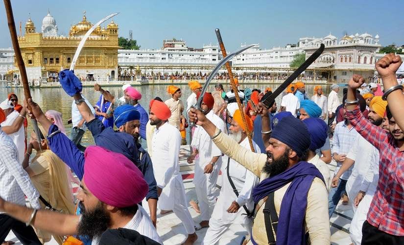 The Akal Takht organised prayers in memory of those killed in the military operation and some people raised slogans at the end. Some people in the gathering were also seen brandishing swords and wearing T-shirts and carrying banners with pictures of Jarnail Singh Bhindranwale, the head of Sikh religious sect Damdami Taksal who was killed in the 1984 military operation. PTI The Akal Takht organised prayers in memory of those killed in the military operation and some people raised slogans at the end. Some people in the gathering were also seen brandishing swords and wearing T-shirts and carrying banners with pictures of Jarnail Singh Bhindranwale, the head of Sikh religious sect Damdami Taksal who was killed in the 1984 military operation. PTI