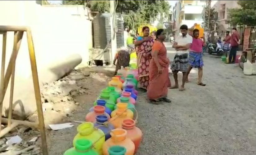 The acute water scarcity has hit just about every segment in Chennai. Image courtesy: 101Reporters