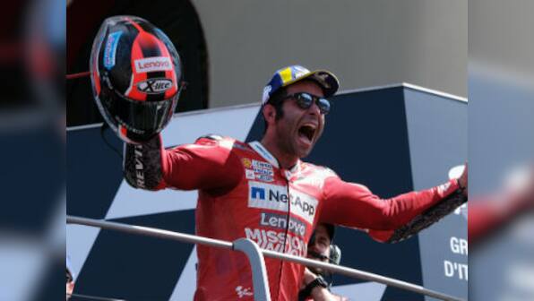Italian MotoGP: Local rider Danilo Petrucci holds off challenge from Marc Marquez to win maiden crown with Ducati
