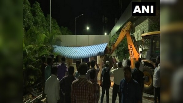 Andhra Pradesh govt starts dismantling  ‘illegal’ hall built by former CM Chandrababu Naidu, HC rejects plea for stay action